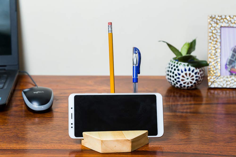 Wooden Pen Stand and Card Holder Set